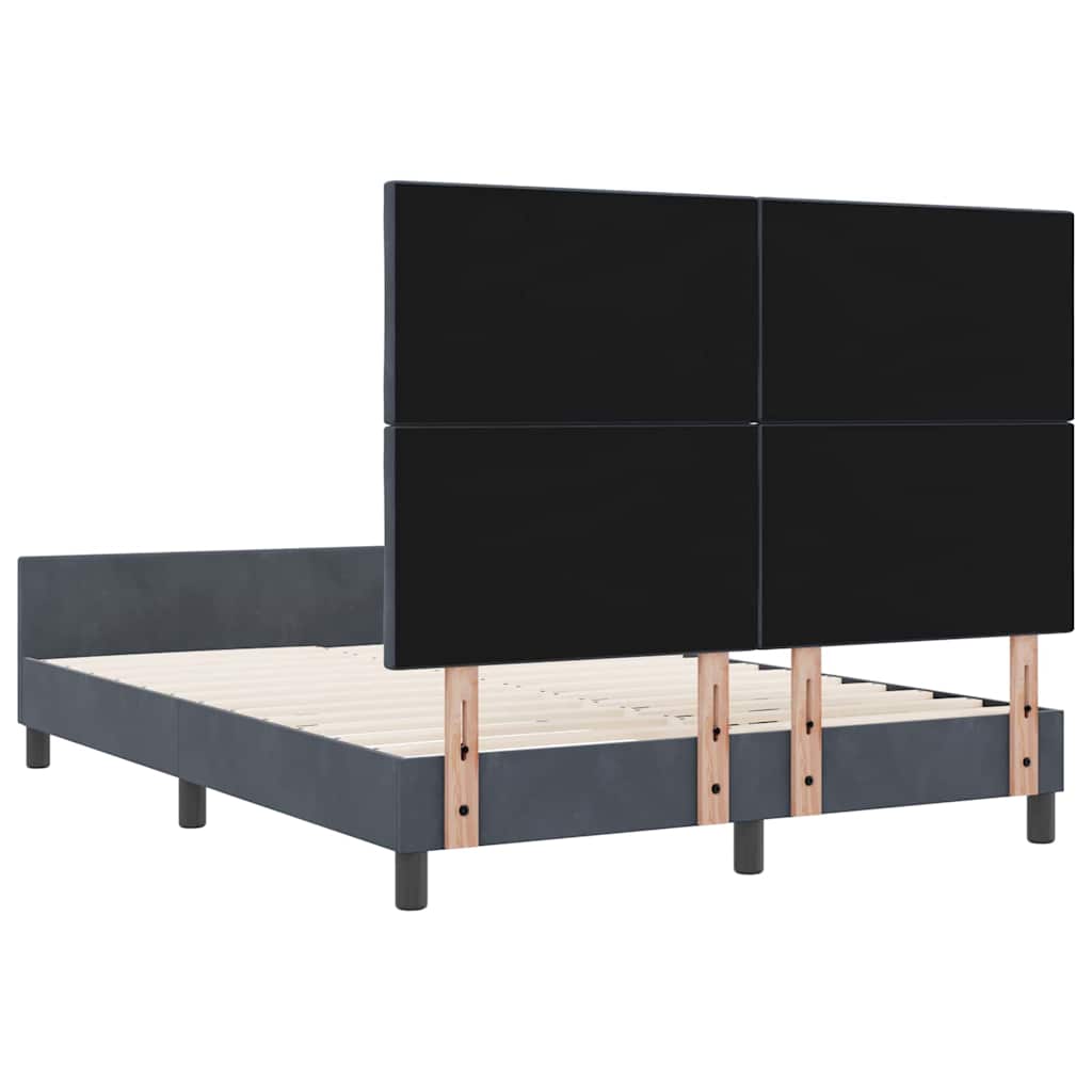Boxspringbett mit Kopfteil Dunkelgrau 160 x 200 cm Samt