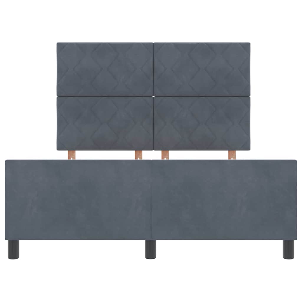 Boxspringbett mit Kopfteil Dunkelgrau 160 x 200 cm Samt