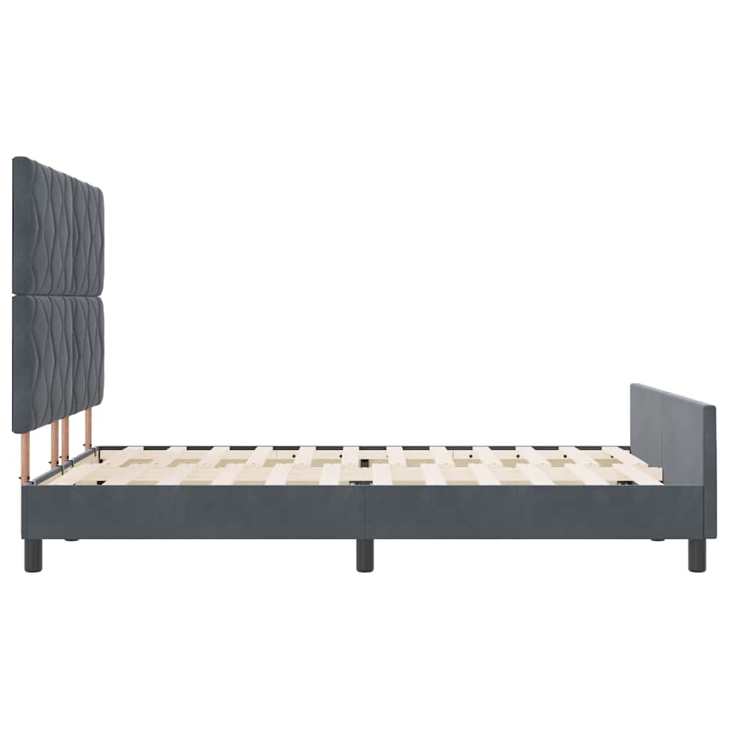 Boxspringbett mit Kopfteil Dunkelgrau 160 x 200 cm Samt