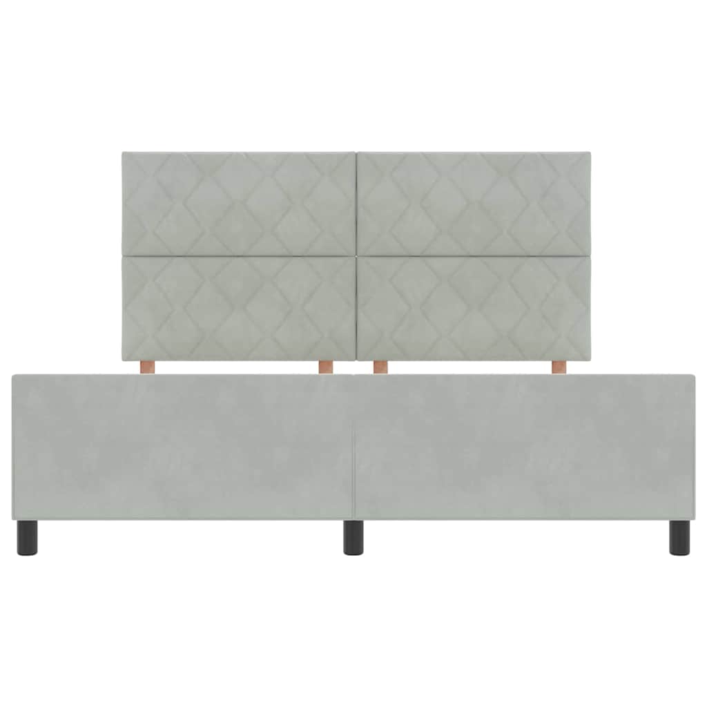 Boxspringbett mit Kopfteil Hellgrau 180 x 200 cm Samt