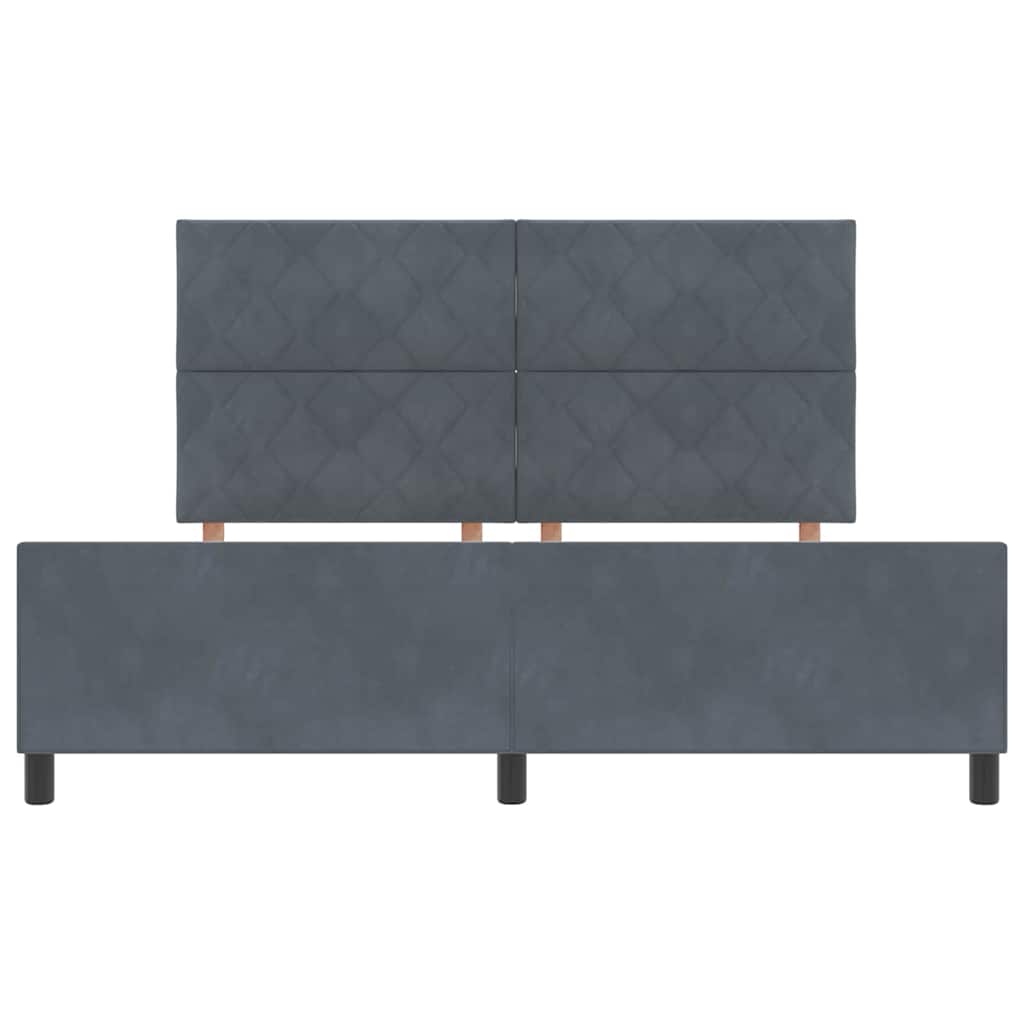 Boxspringbett mit Kopfteil Dunkelgrau 180 x 200 cm Samt