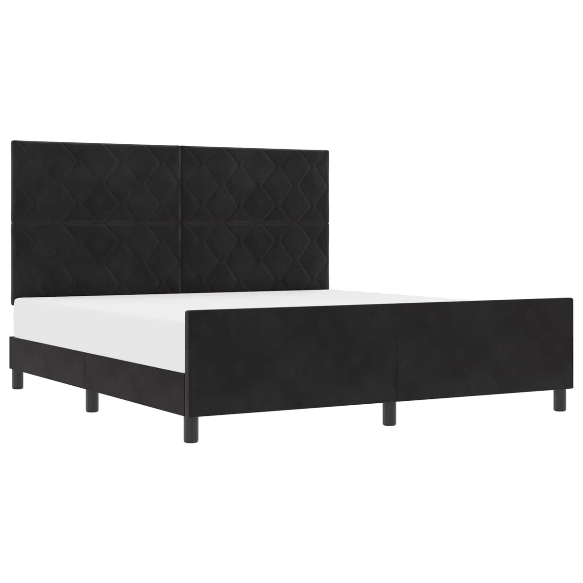 Boxspringbett mit Kopfteil Schwarz 180 x 200 cm Samt