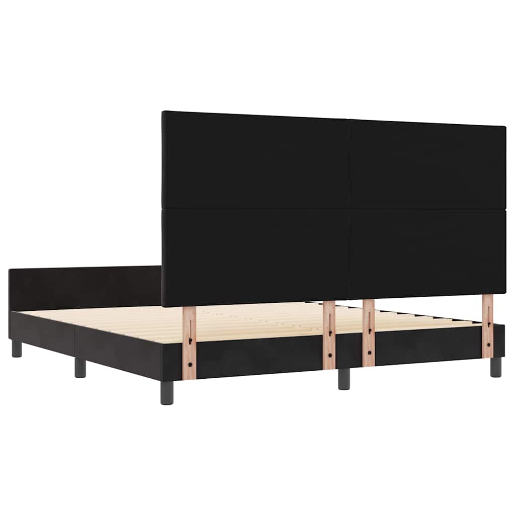 Boxspringbett mit Kopfteil Schwarz 180 x 200 cm Samt