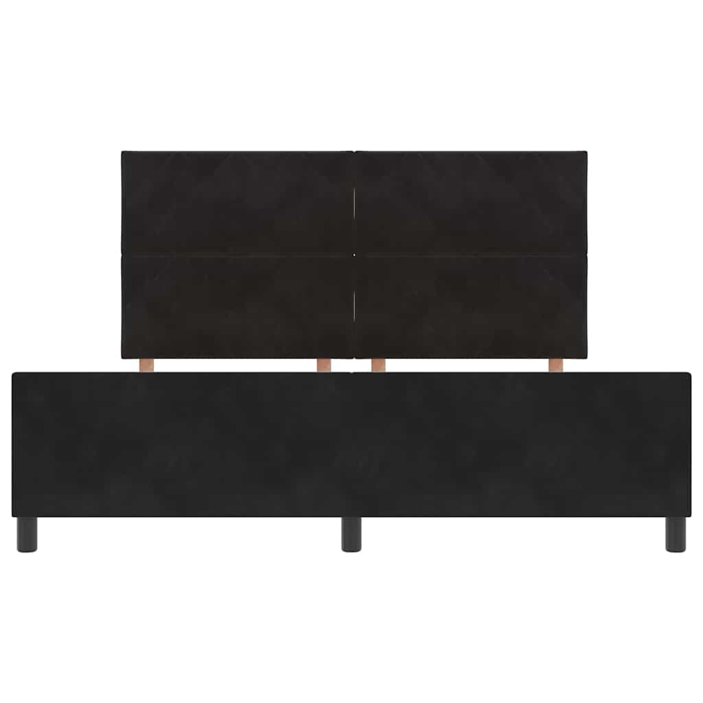 Boxspringbett mit Kopfteil Schwarz 180 x 200 cm Samt