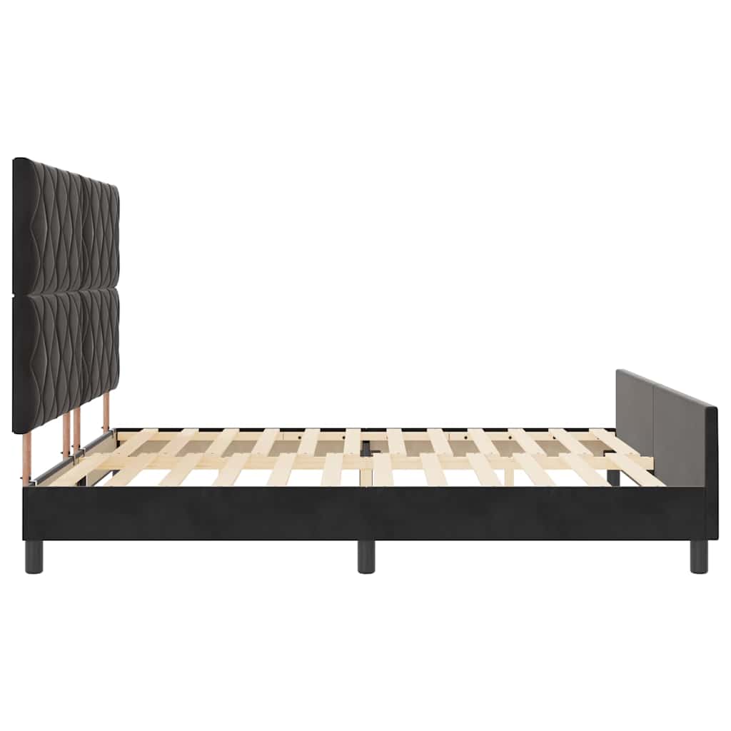 Boxspringbett mit Kopfteil Schwarz 180 x 200 cm Samt