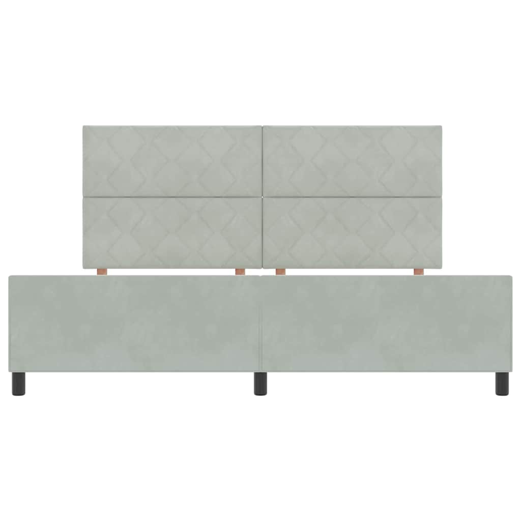 Boxspringbett mit Kopfteil Hellgrau 200 x 200 cm Samt