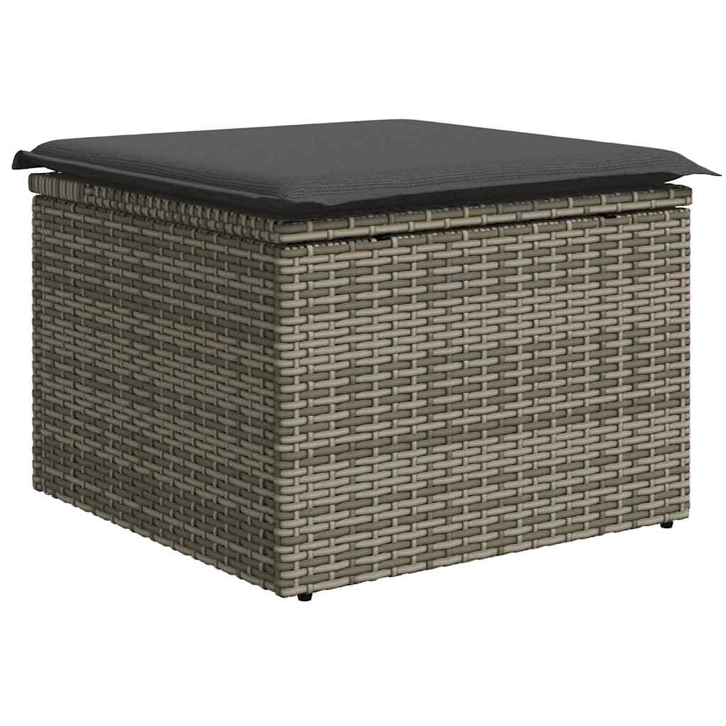 Gartensofa-set 6 stk. Grau Poly-Rattan