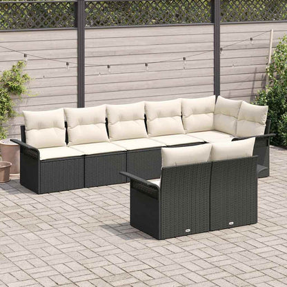 Gartensofa-set 8 stk. Schwarz Poly-Rattan