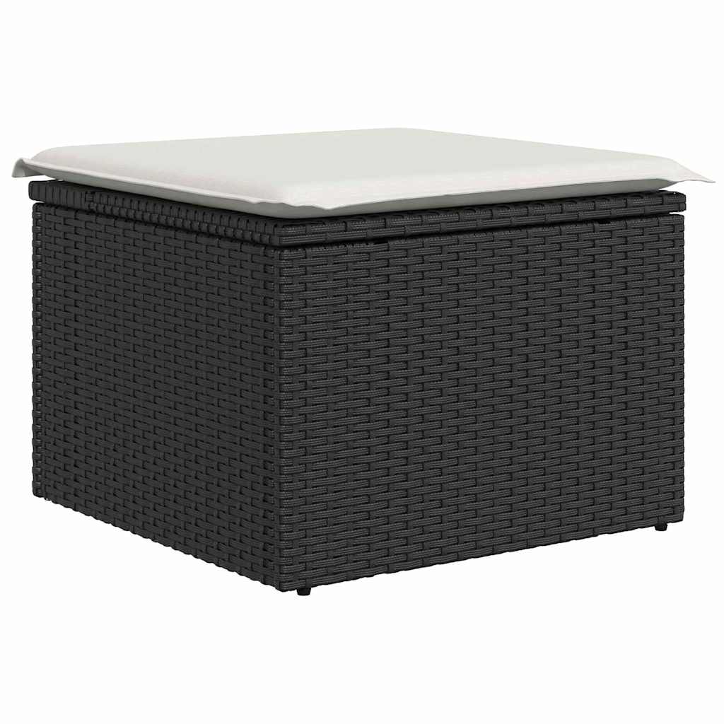 Gartensofa-set 6 stk. Schwarz Poly-Rattan