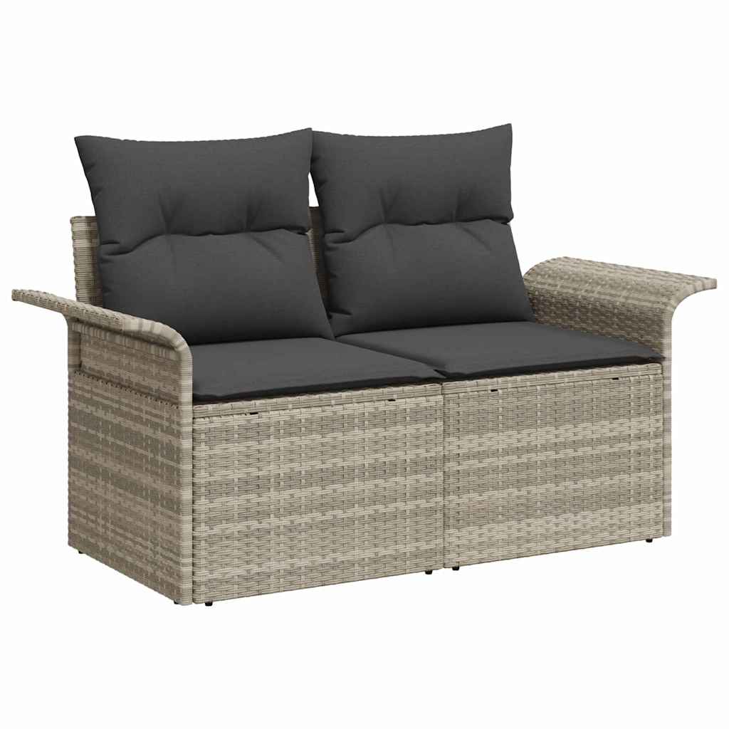 Gartensofa-set 6 stk. Hellgrau Poly-Rattan