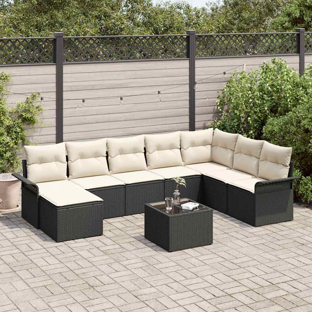 Gartensofa-set 9 stk. Braun Poly Rattan