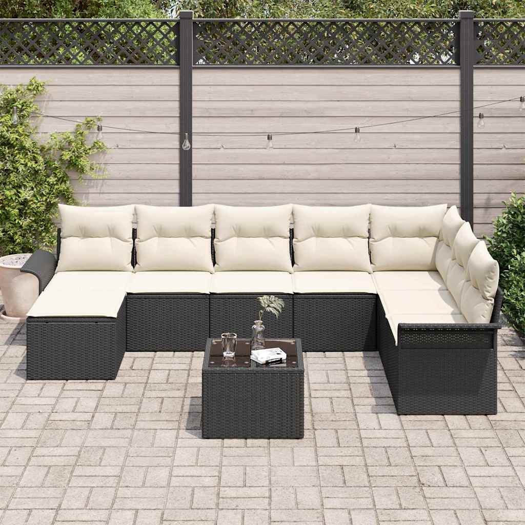 Gartensofa-set 9 stk. Braun Poly Rattan