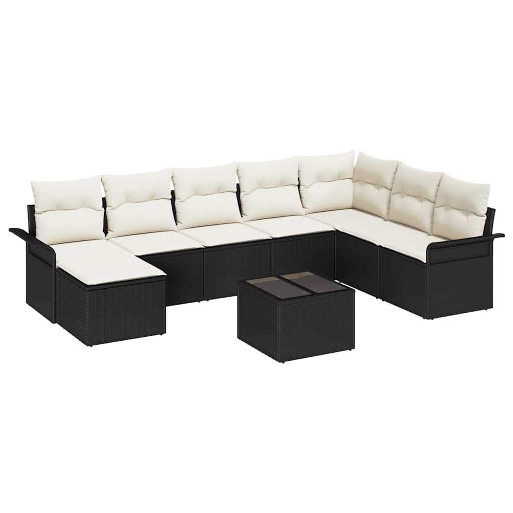Gartensofa-set 9 stk. Braun Poly Rattan