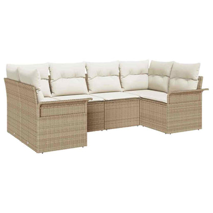 Garten-Sofa-Set 6 stk. Beige Poly Rattan