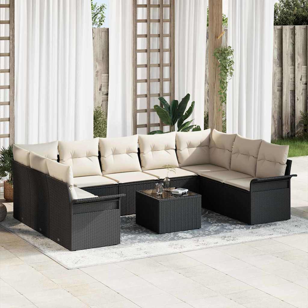 Gartensofa-set 10 stk. Braun Poly-Rattan