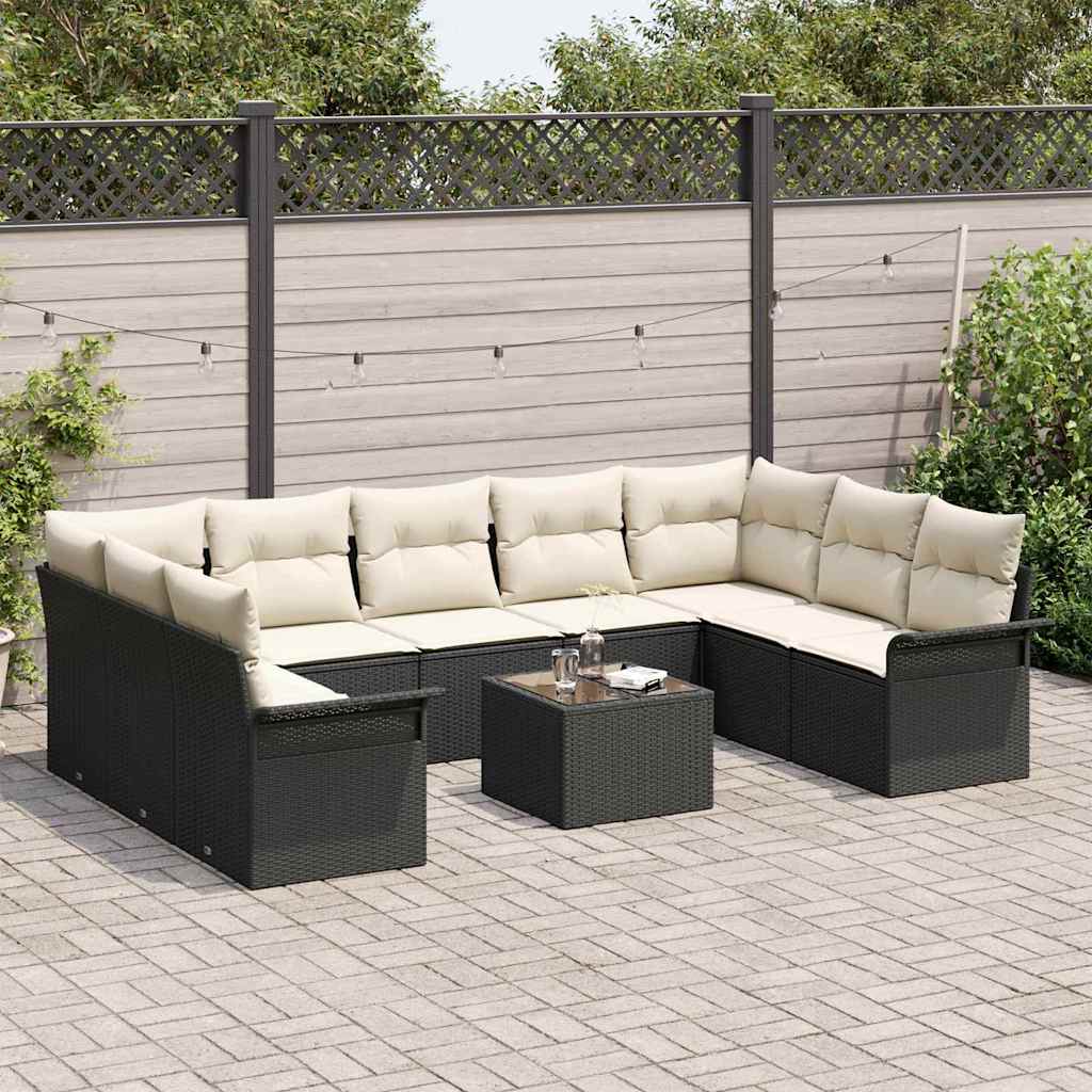 Gartensofa-set 10 stk. Braun Poly-Rattan