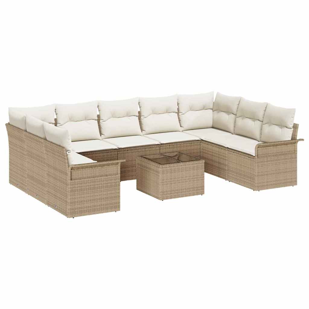 Gartensofa-set 10 stk. Braun Poly-Rattan