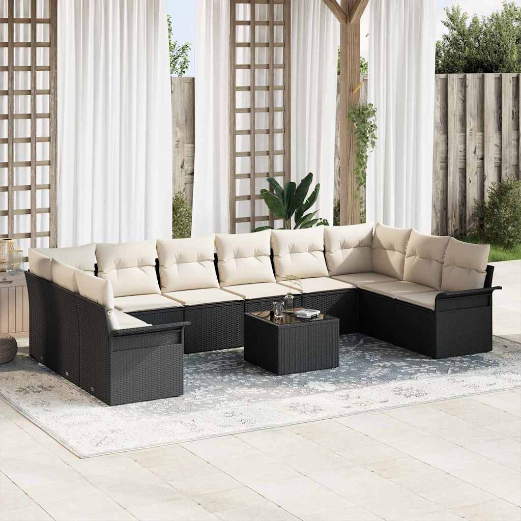 Gartensofa-set 11 stk. Braun Poly-Rattan