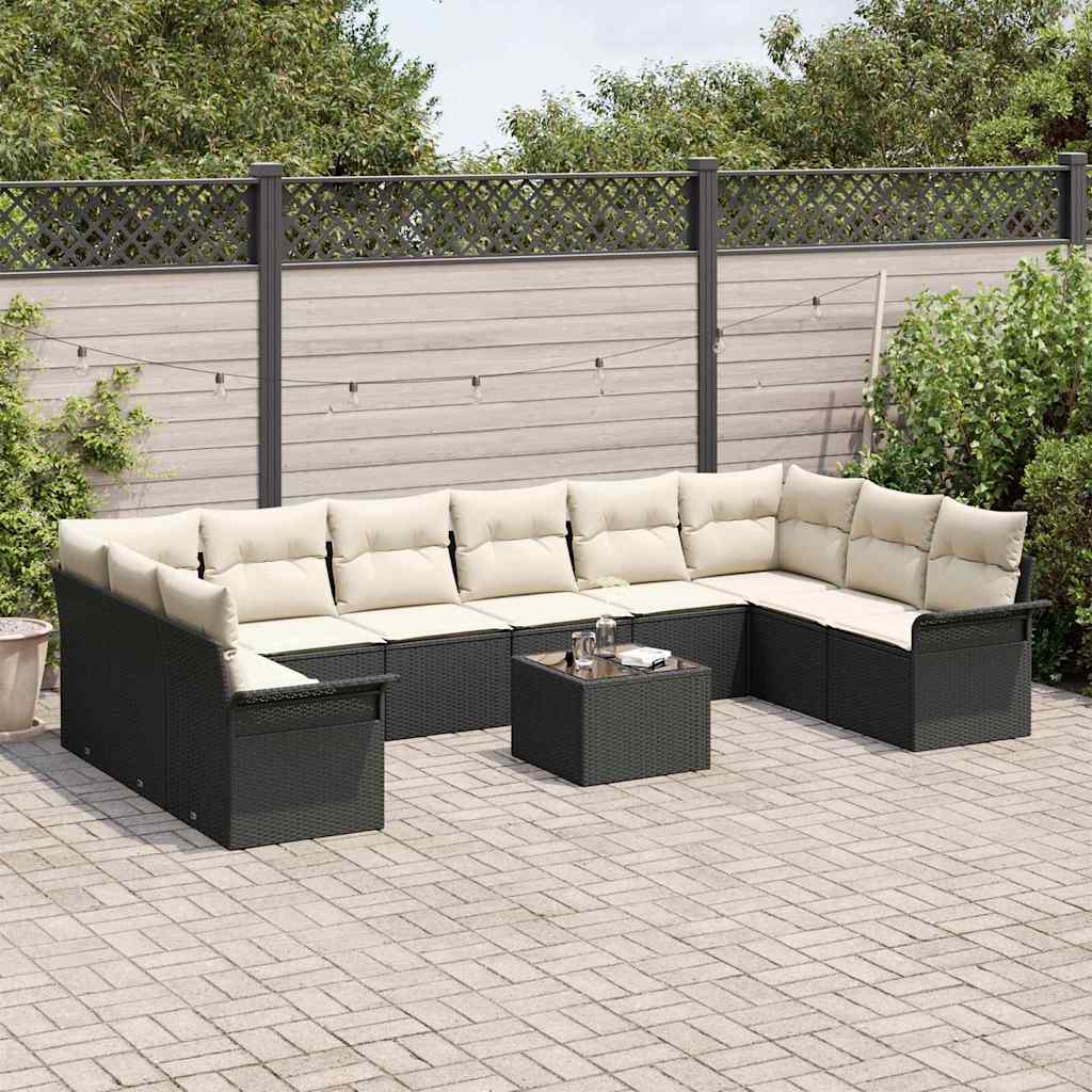 Gartensofa-set 11 stk. Braun Poly-Rattan