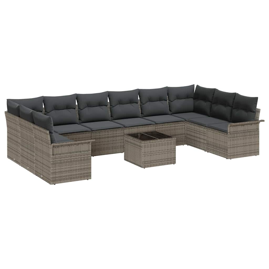 Gartensofa-set 11 stk. Schwarz Poly-Rattan