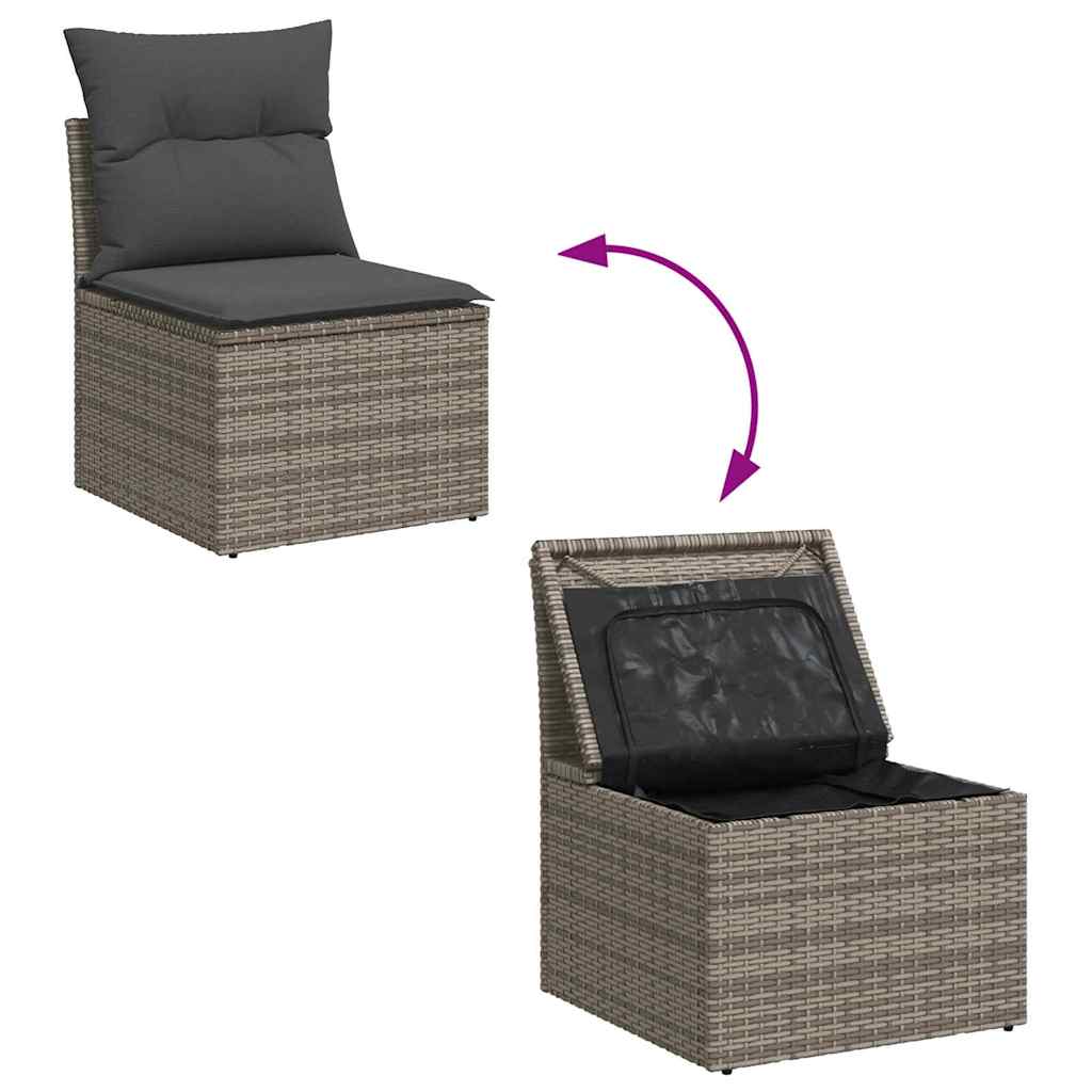 Gartensofa-set 5 stk. Grau Poly-Rattan