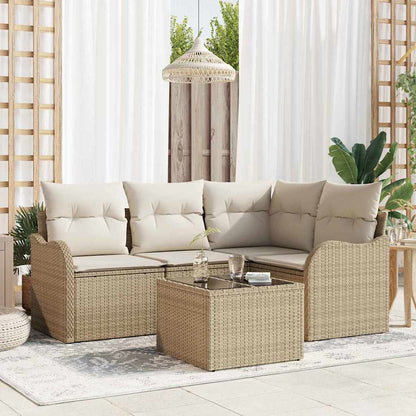 Gartensofa-set 5 stk. Braun Poly-Rattan