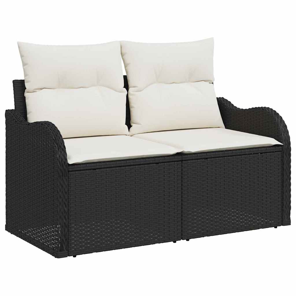 Gartensofa-set 6 stk. Schwarz Poly-Rattan