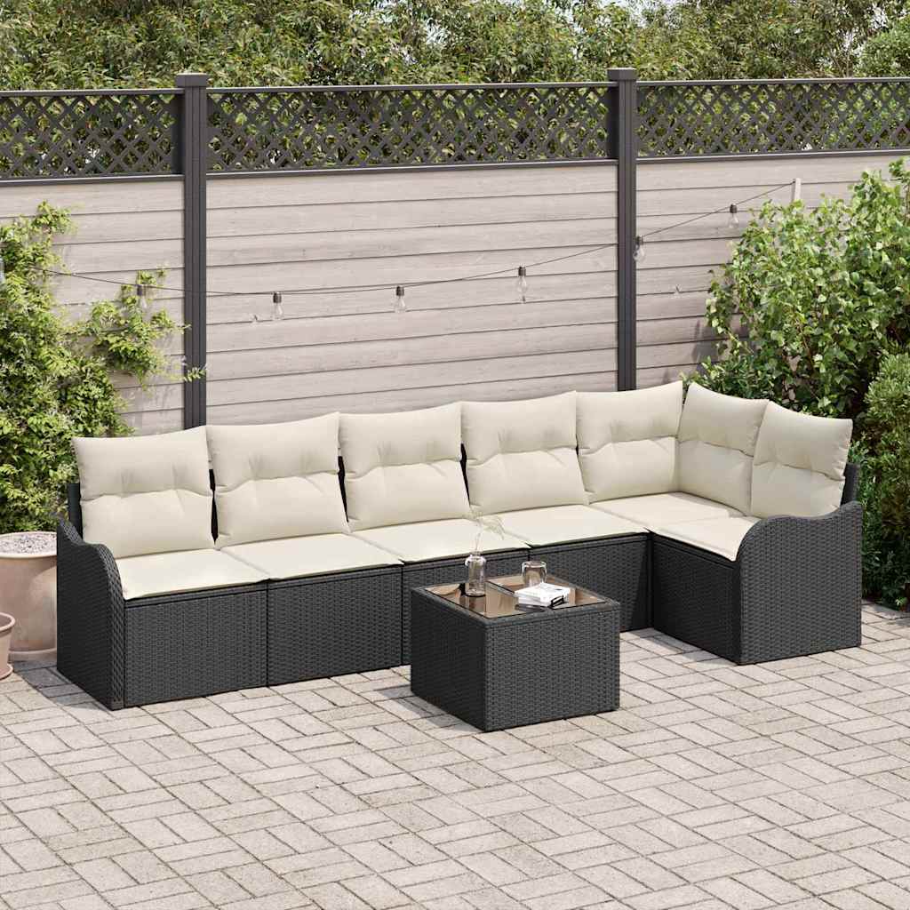 Gartensofa-set 7 stk. Braun Poly-Rattan