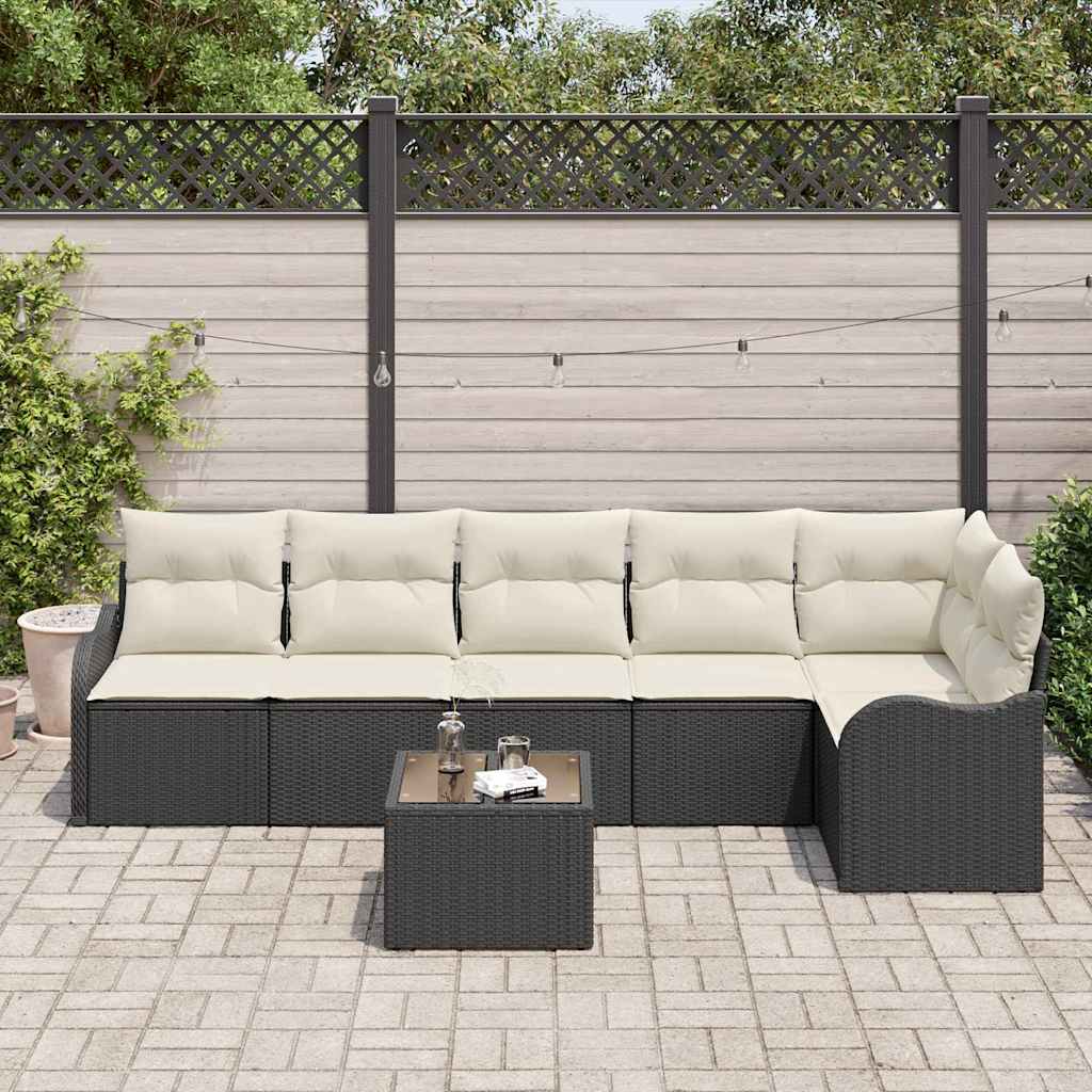 Gartensofa-set 7 stk. Braun Poly-Rattan
