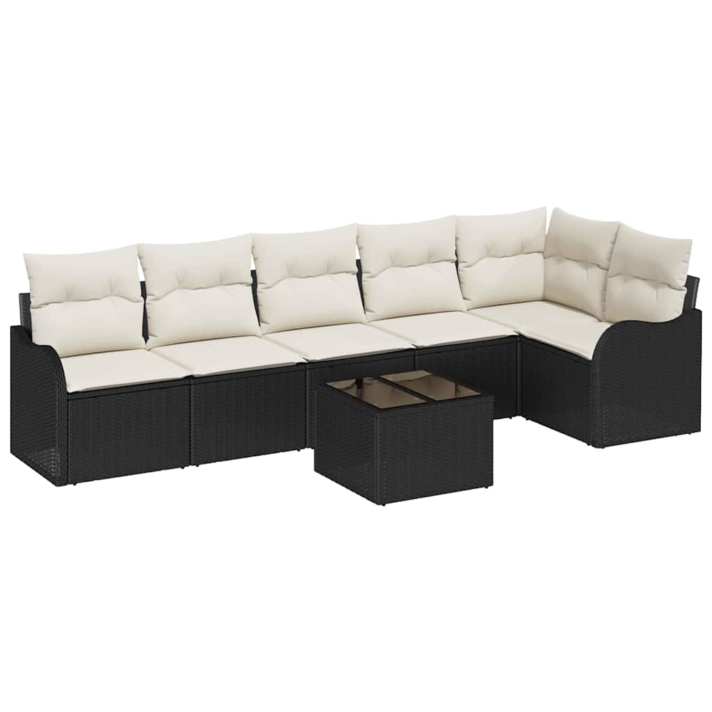 Gartensofa-set 7 stk. Braun Poly-Rattan