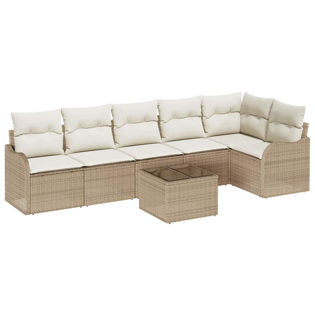 Gartensofa-set 7 stk. Braun Poly-Rattan