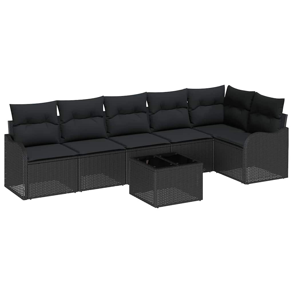 Gartensofa-set 7 stk. Beige Poly-Rattan