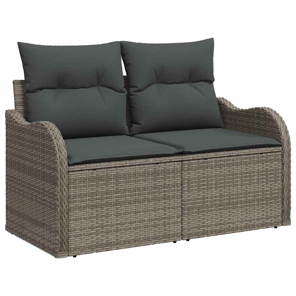 Gartensofa-set 8 stk. Grau Poly-Rattan