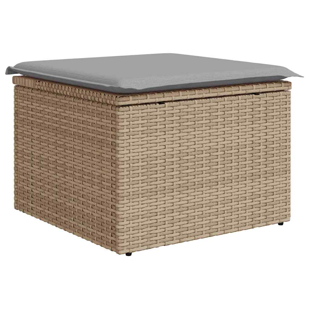 Sofa Set 4 stk. Beige und Hellgrau Poly-Rattan