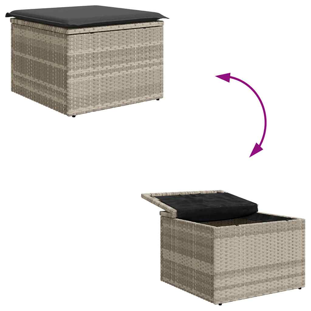 Sofa Set 6 stk. Hellgrau Poly-Rattan