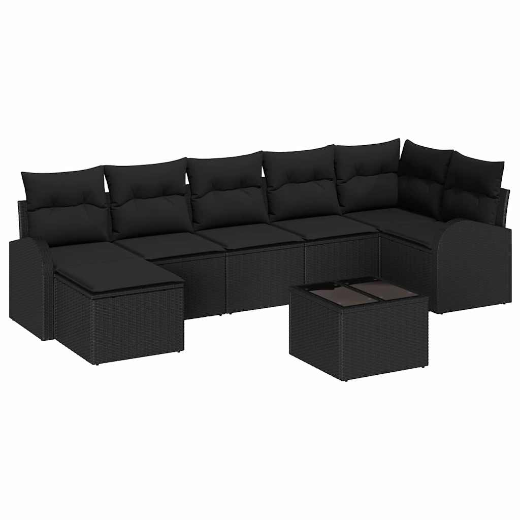 Sofa Set 8 stk. Schwarz Poly-Rattan