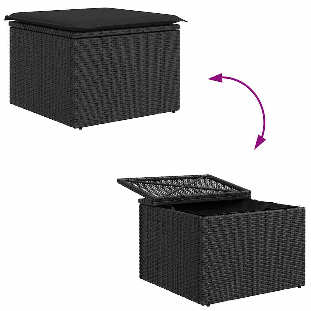 Sofa Set 5 stk. Schwarz Poly-Rattan