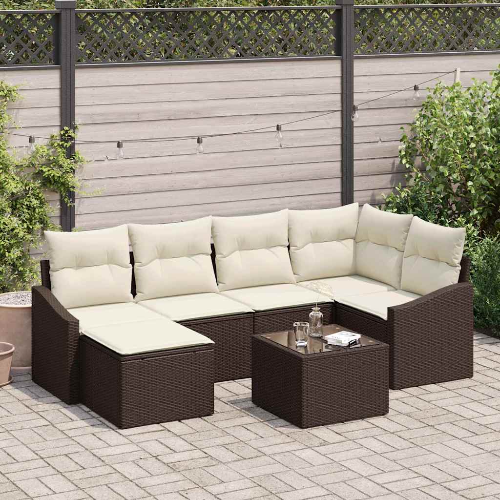 Garten Essgruppe 7 stk. Braun und Creme