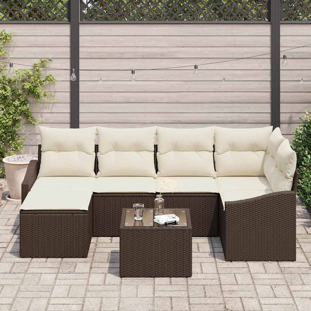 Garten Essgruppe 7 stk. Braun und Creme