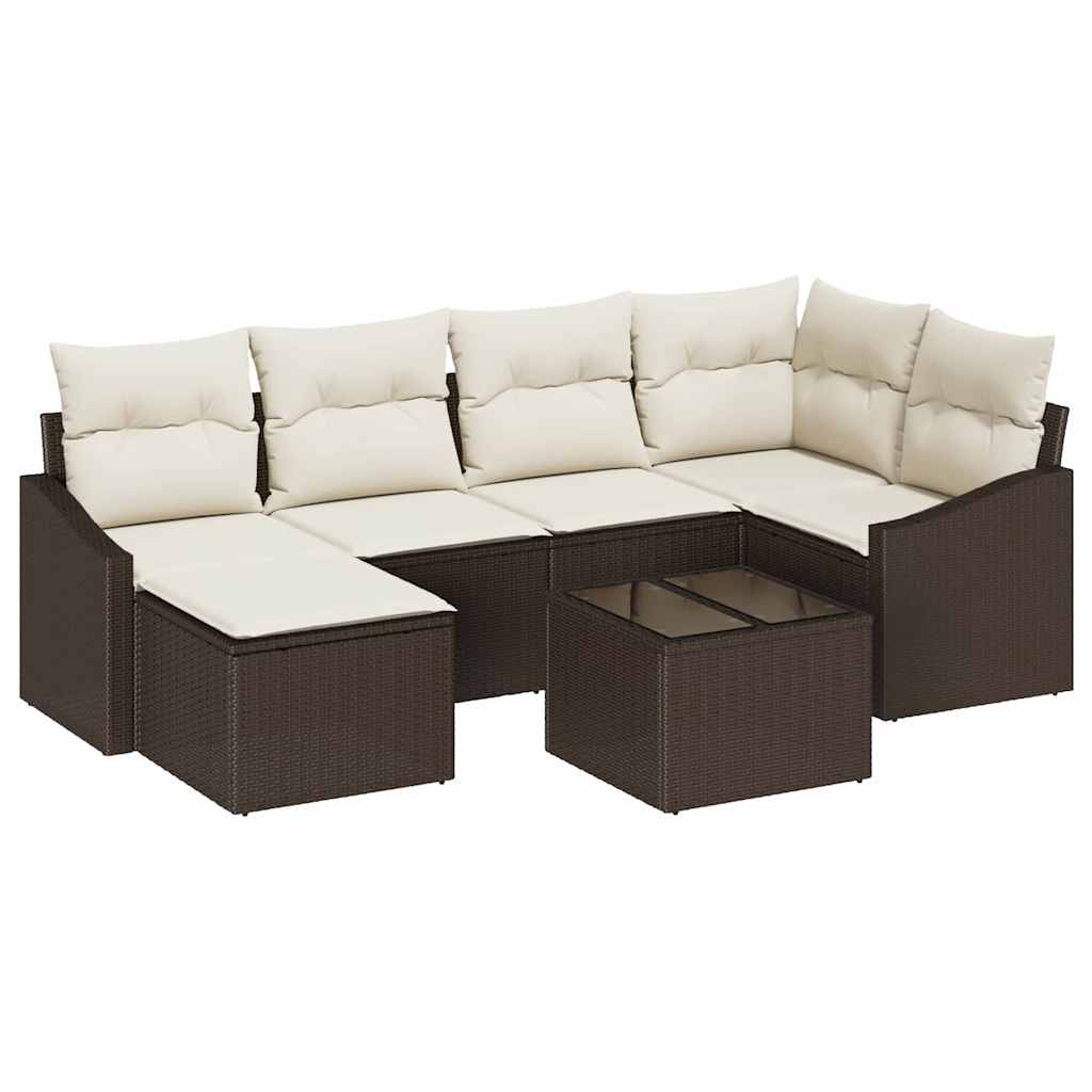 Garten Essgruppe 7 stk. Braun und Creme