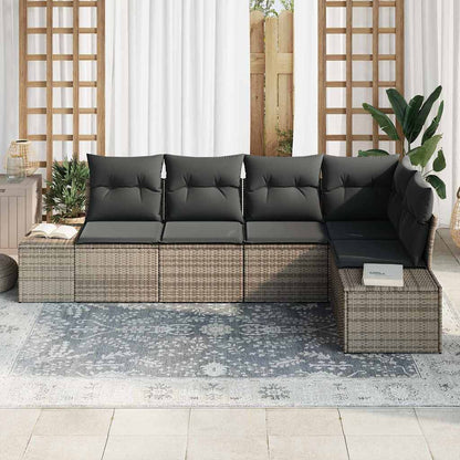 Gartensofa-set 5 stk. Grau Poly-Rattan