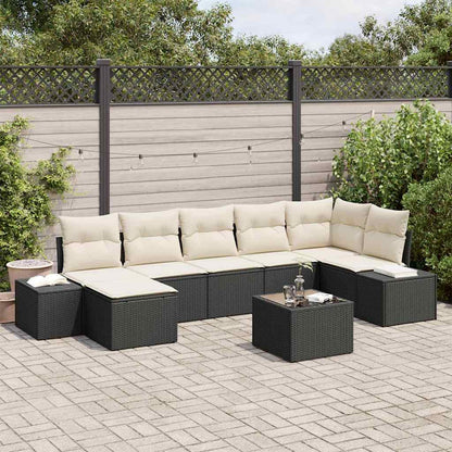 Garten-Sofa-Set 7 stk. Schwarz Poly-Rattan