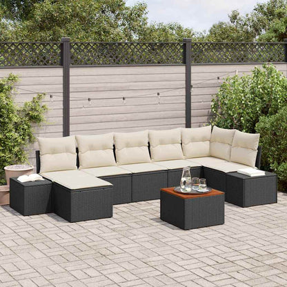 Garten-Sofa-Set 8 stk. Schwarz und Weiß