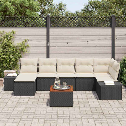 Garten-Sofa-Set 8 stk. Schwarz und Weiß