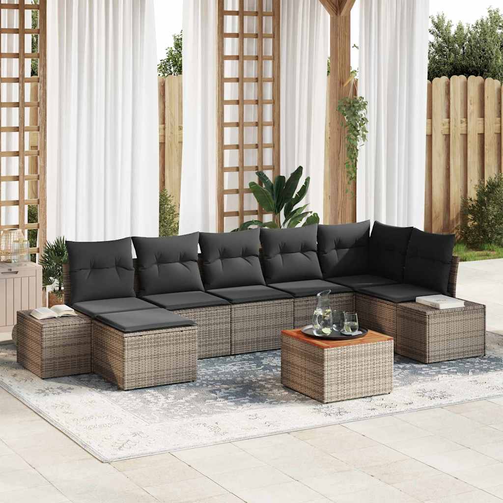 Garten-Sofa-Set 8 Stk. Grau