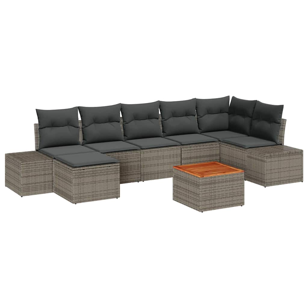 Garten-Sofa-Set 8 Stk. Grau