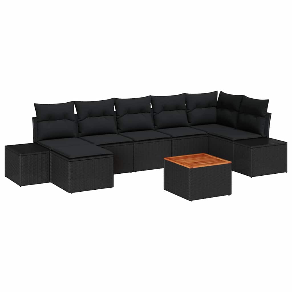 Garten-Sofa-Set 8 stk. Schwarz