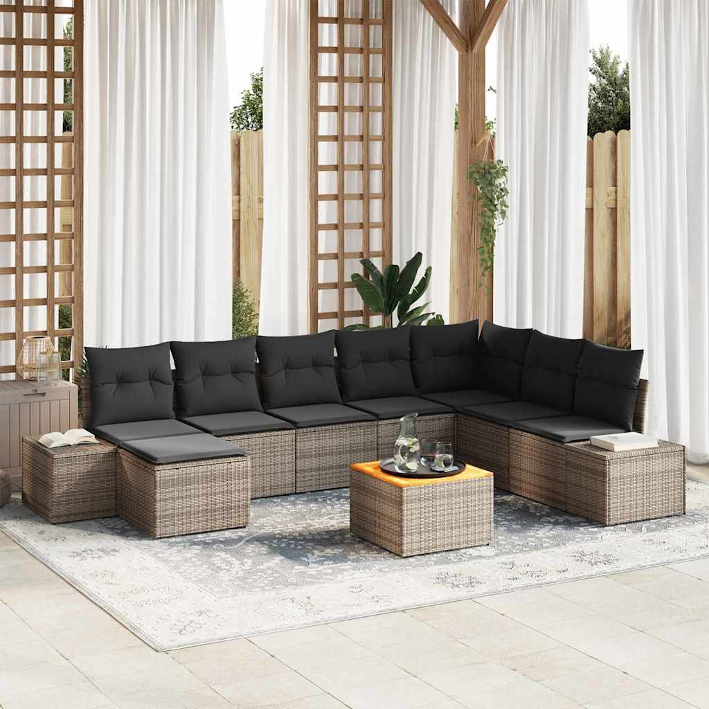 Garten-Sofa-Set 9 stk. Grau