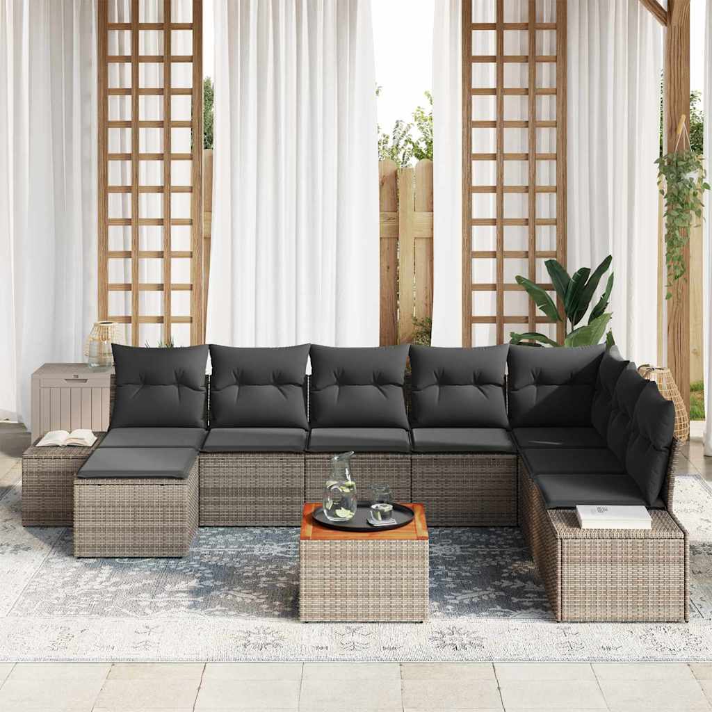 Garten-Sofa-Set 9 stk. Grau