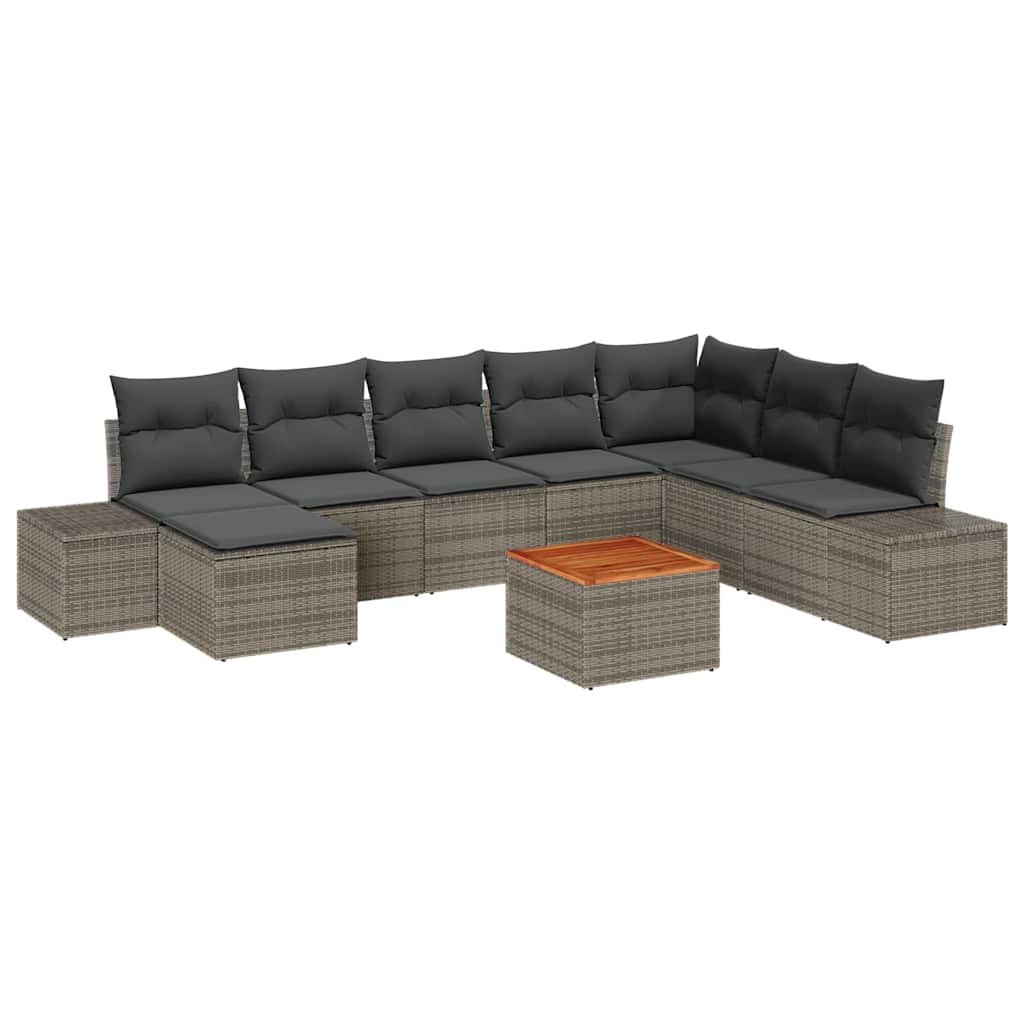 Garten-Sofa-Set 9 stk. Grau